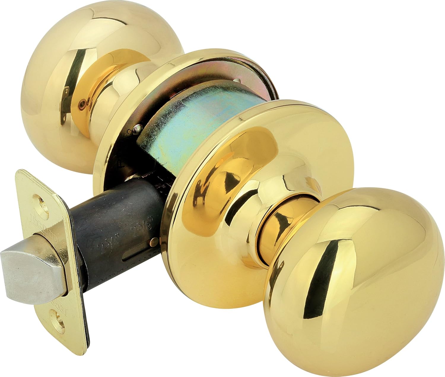 Legend 809156 Grade 2 Heavy Duty Residential, Biscuit Style Door Knob Hall and Closet Passage Lockset, US3 Polished Brass Finish