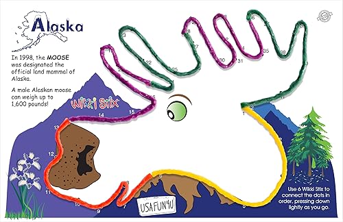 Miniatura 7 de WIKKI STIX USA Fun Paks, esencial de viaje para viajes por carretera, con puntos de referencia y ubicaciones de Estados Unidos, fabricado en Estados