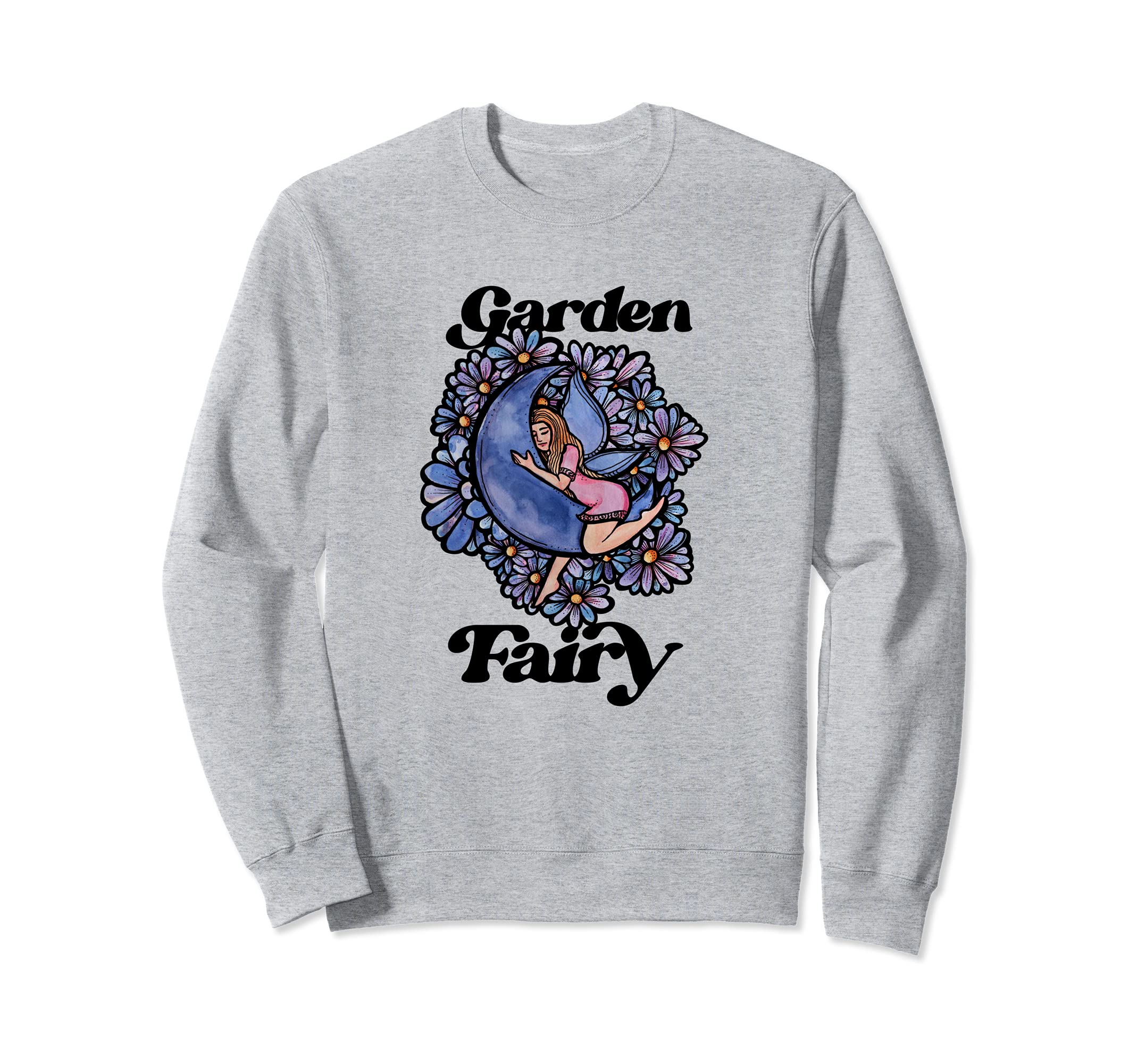 Garden Fairy Faerie Garden Sweatshirt, Grey