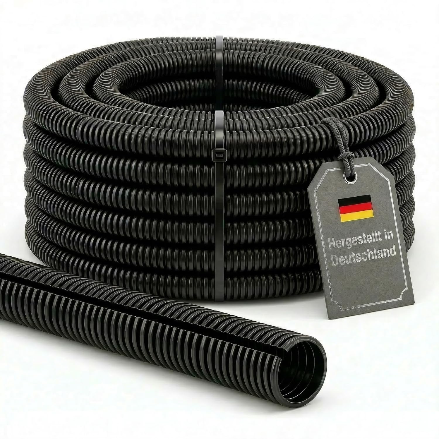SPEED-BUSTER Wellrohr geschlitzt | 2 bis 50m - Wellschlauch UV beständig - Kabelschlauch schwarz