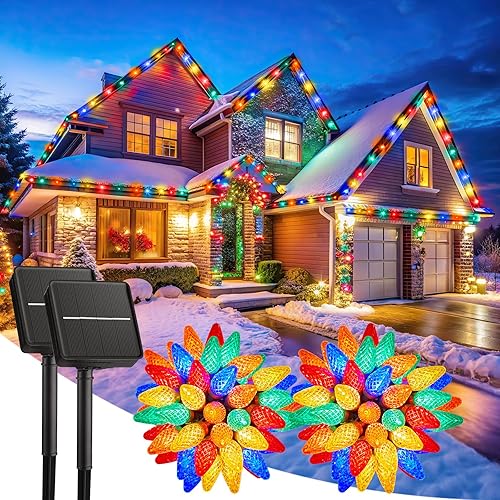 C9 LED Christmas Lights, RGB Colorful Lighting, 16.4ft Outdoor-Indoor