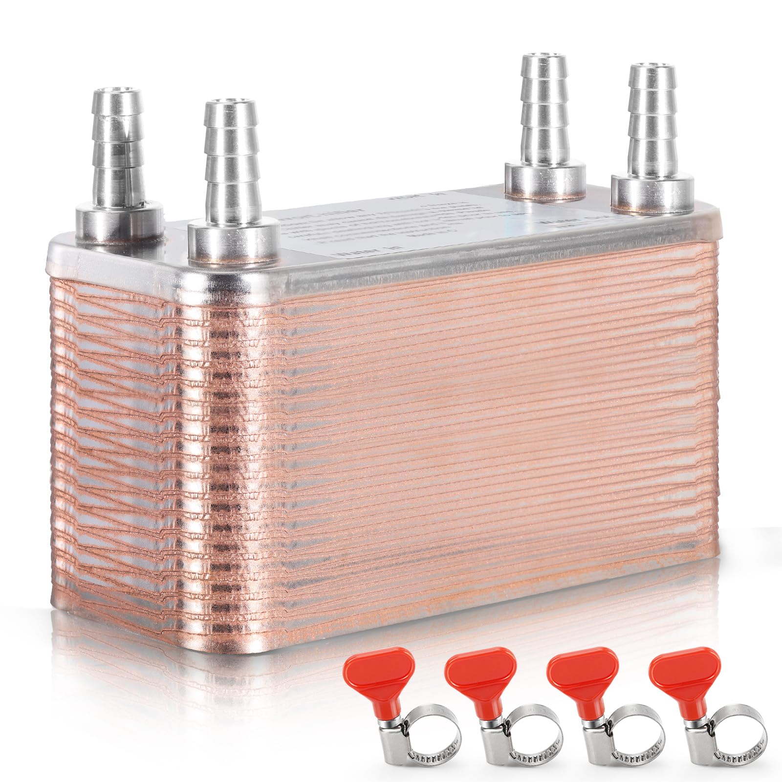 MRbrew Updated Wort Chiller 40 Plates, Brazed Plate Copper Heat Exchanger