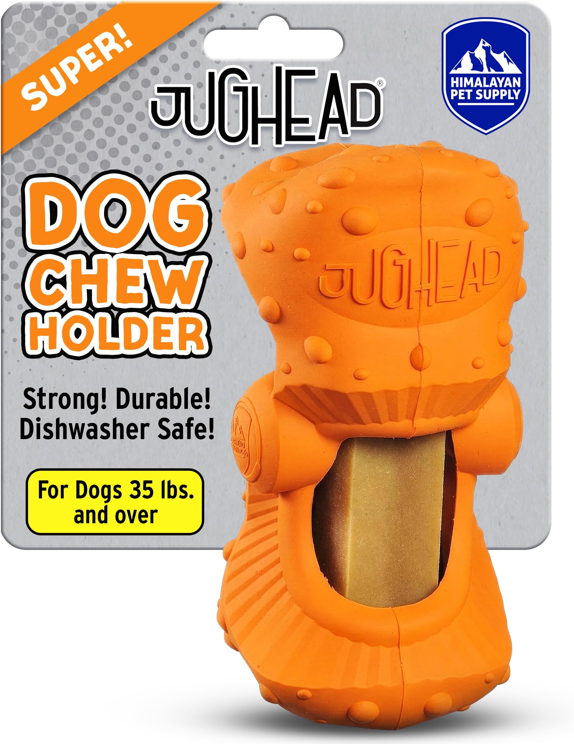 Jughead Large Dog Chew Holder, Secures Chews for Dogs, Chew Smarter and Longer, Stimulate Your Dog, Holds Yak Chews, 1 Dog Toy
