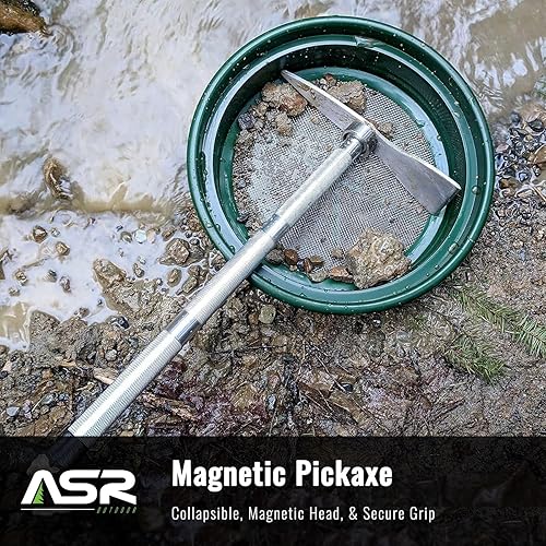 Miniatura 2 de ASR Outdoor Hacha compacta de la selección de los prospectores de la explotación minera del oro plegable con el extremo