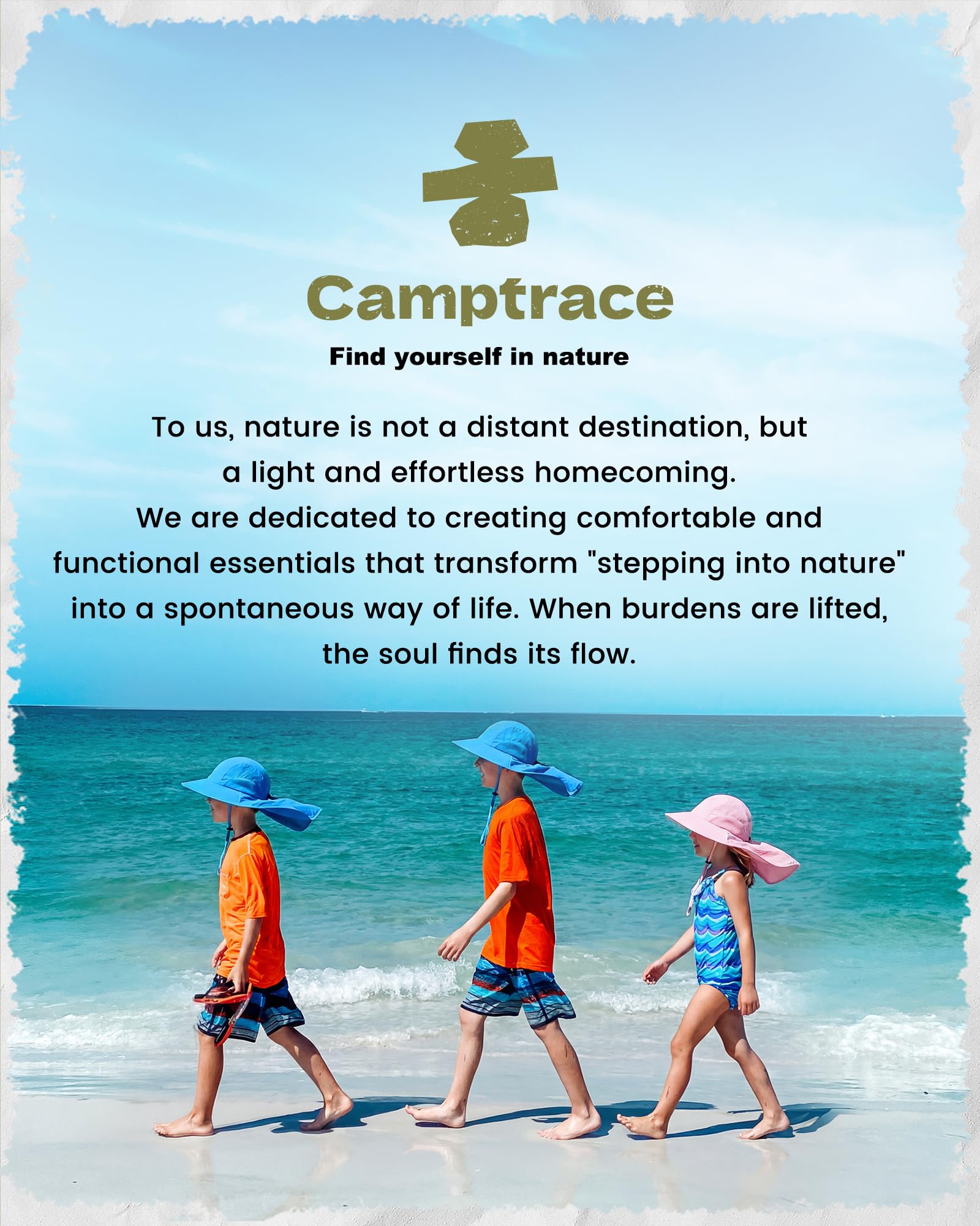Camptrace Sombrero de ala ancha UPF 50+ para senderismo, pesca, jardinería, con solapa en el cuello, protección solar, sombreros de safari al aire libre para mujer, nailon