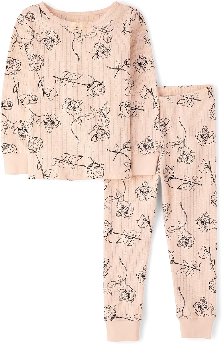 Gymboree Conjunto de pijama Gymmies, camiseta y pantalones de manga larga Henley 100% algodón para niños y niños pequeños