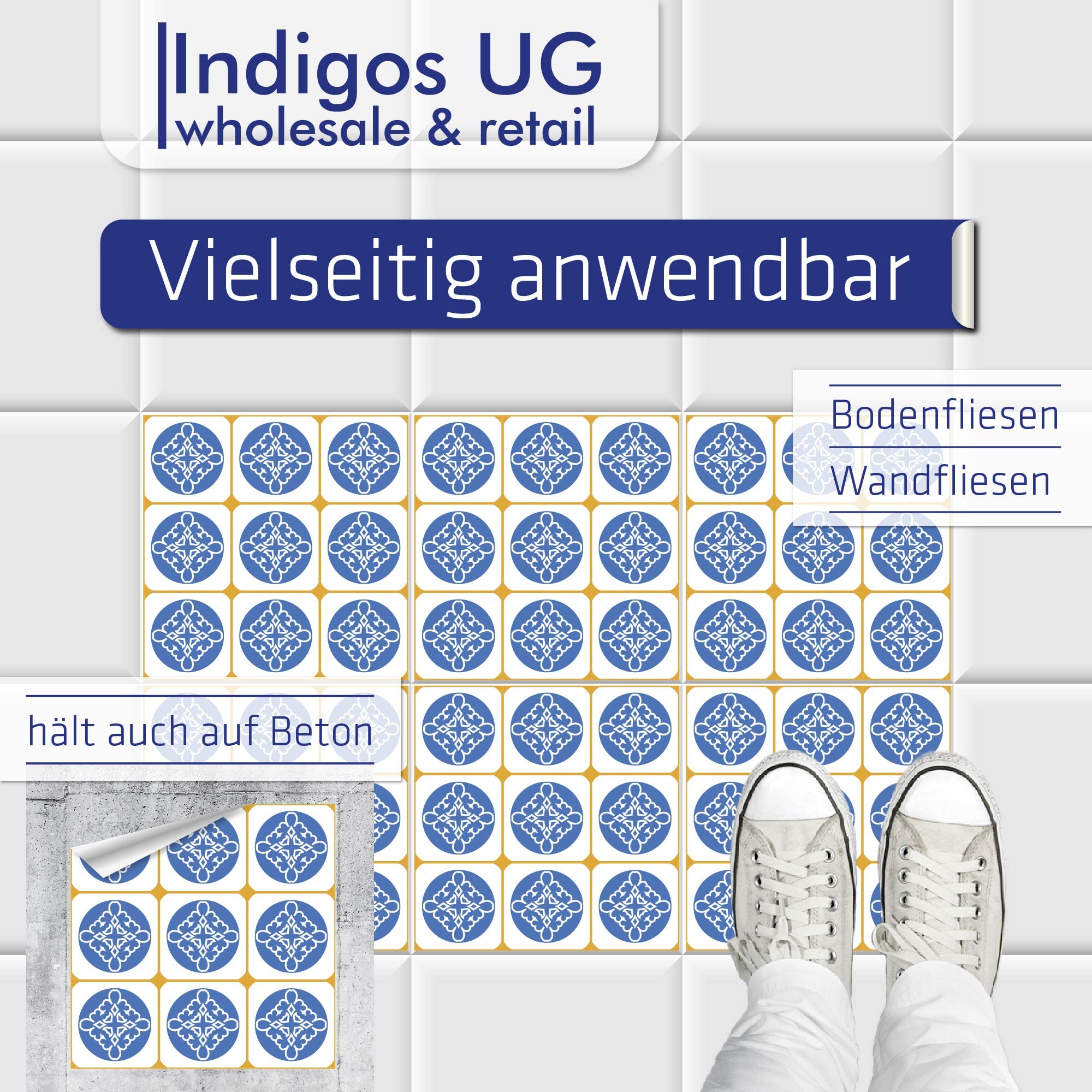 Set 059 – Vientiane – 34 x 34 cm – 9 pezzi – Piastrelle adesive per pavimento – Piastrelle adesive per pavimenti – Piastrelle adesive per cucina, bagno, WC, bordo ristrutturato specchio piastrellato