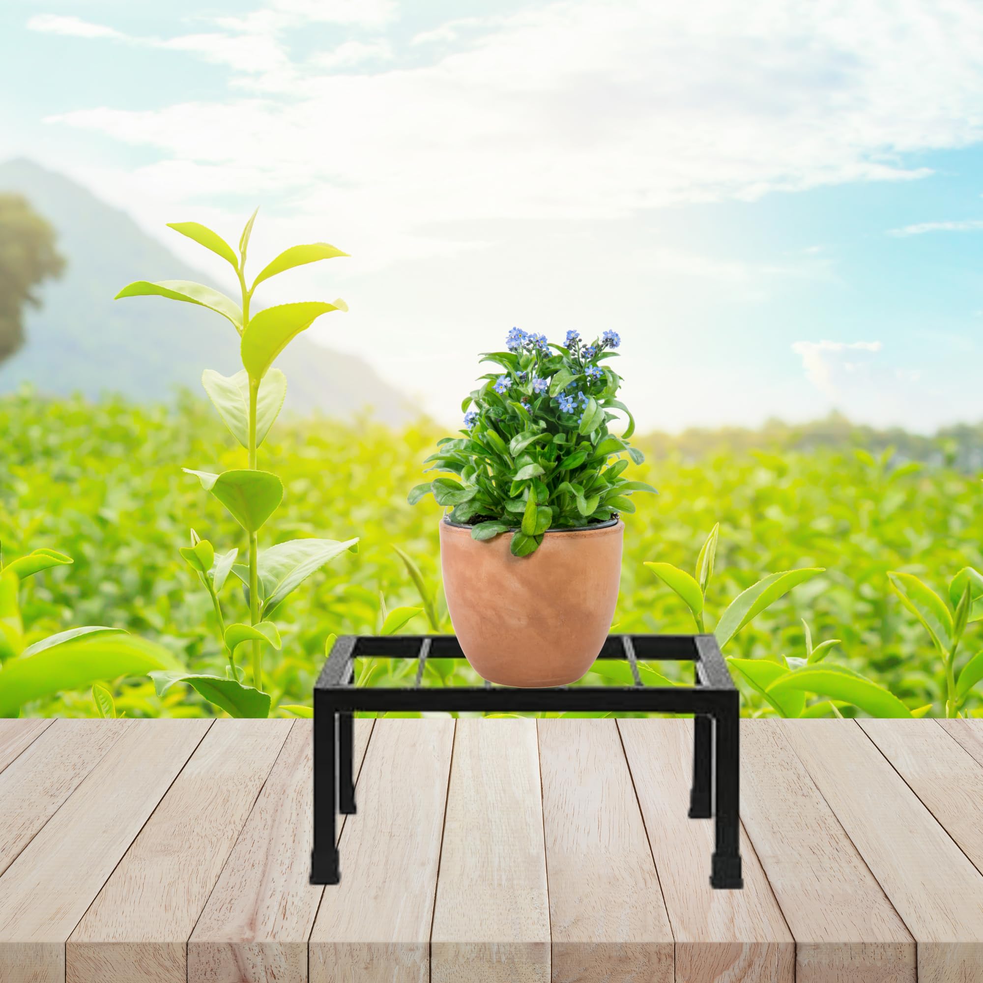 Niyara || Metal Planter Stand || Plant Stand for Pots|| Outdoor Plant Stand for Home Balcony Garden etc (Set of 2)