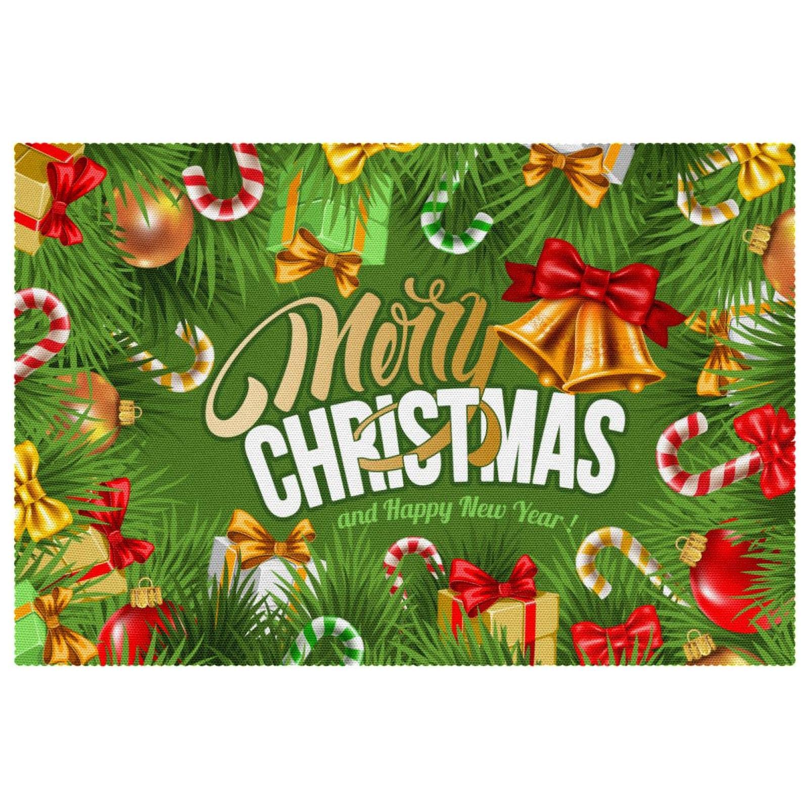 Sets de table Noël antidérapants et résistants à la chaleur | Lot de 6 lavables vert