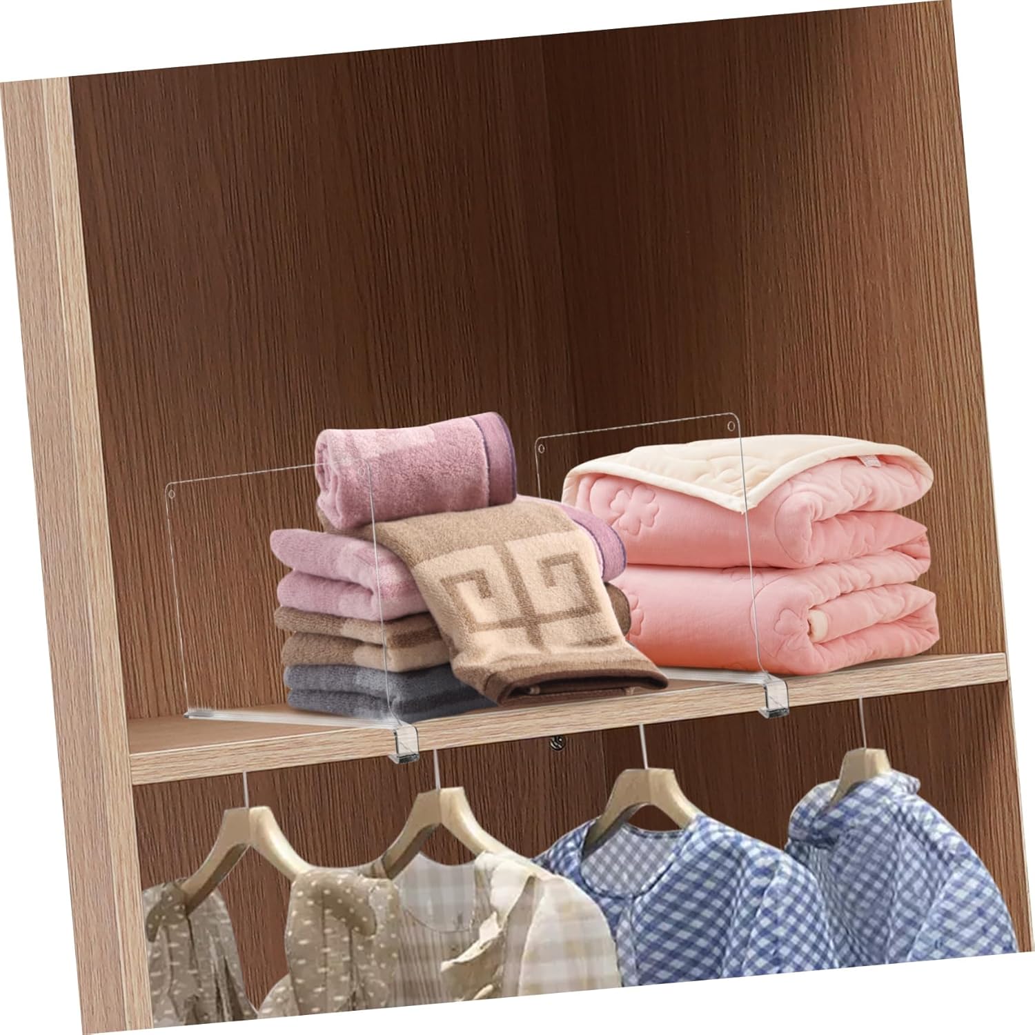 Unomor 6Pcs Shelf Dividers for Closet Organization Clothing Organizers Versatile Storage for Shoes Accessories and More