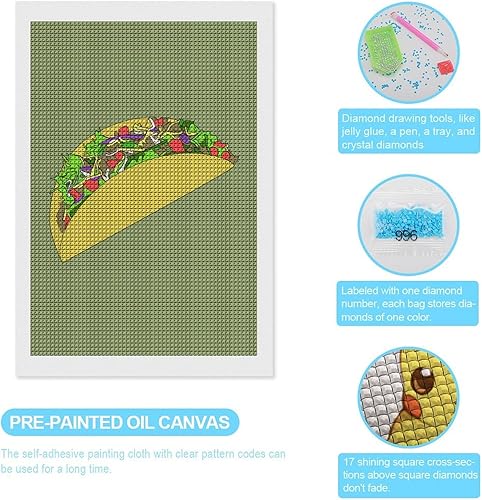 Miniatura 3 de Taco Diamond Art Painting Kits Full Square Drill DIY Picture Art Crafts for Home Wall Decor