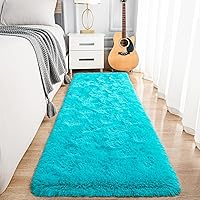 Vista 98 de Noahas Alfombras Esponjosas de Arcoíris para Dormitorio de Niñas, 2x4 Alfombra Peluda Rosa para Cuarto de Niños, Alfombras de Área Peludas para Sala