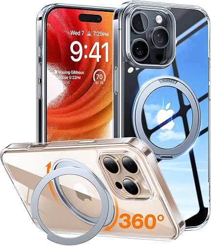 Miniatura 24 de TORRAS Funda magnética giratoria 360 mejorada para iPhone 16 Pro de 6.3 pulgadas, compatible con MagSafe, funda para teléfono 16 Pro, resistente a