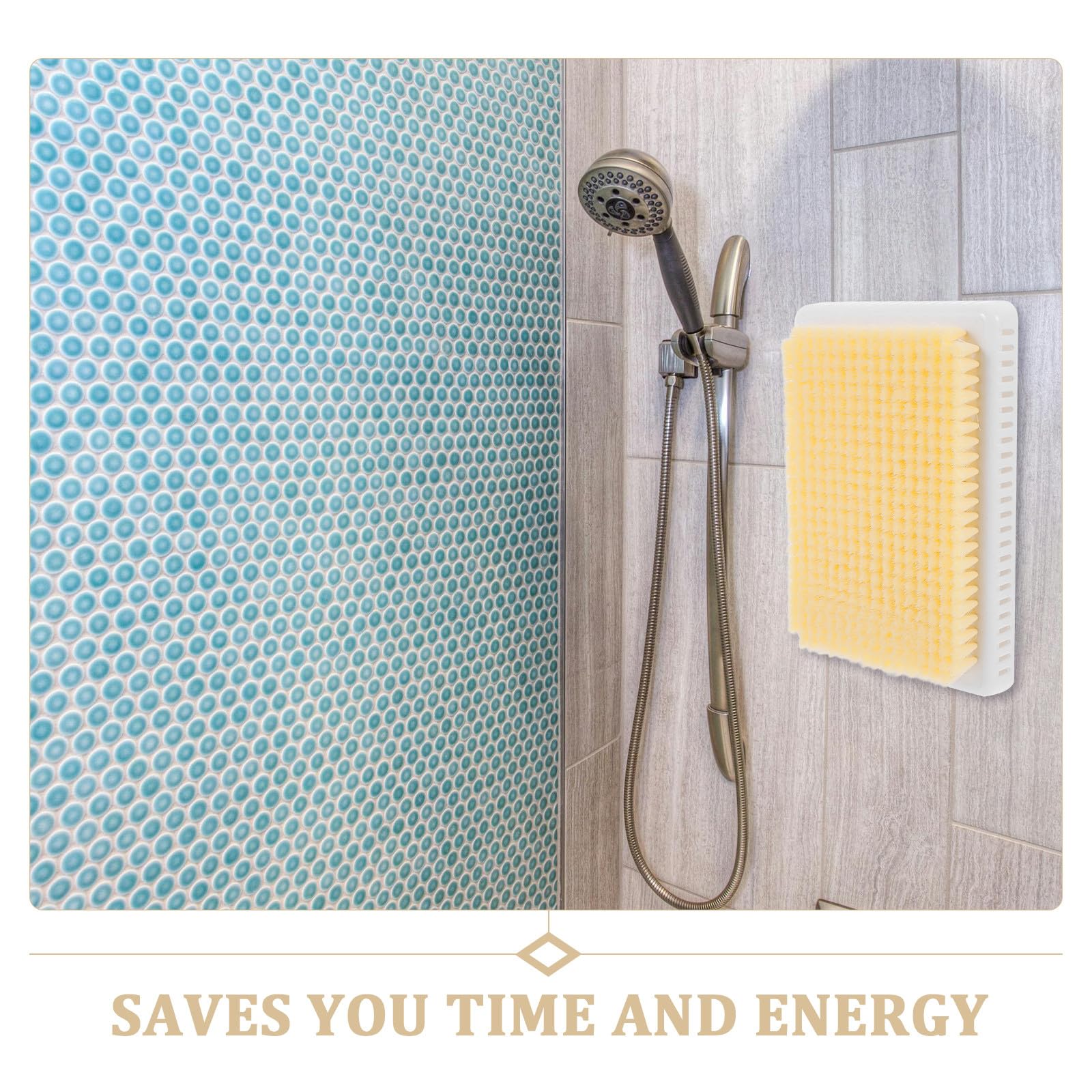 Almohadilla de Masaje para Baño Beige Diseño Multifuncional y Adhesivo para Pared, Cepillo Exfoliante para Espalda y Cuerpo Adecuado para Ducha
