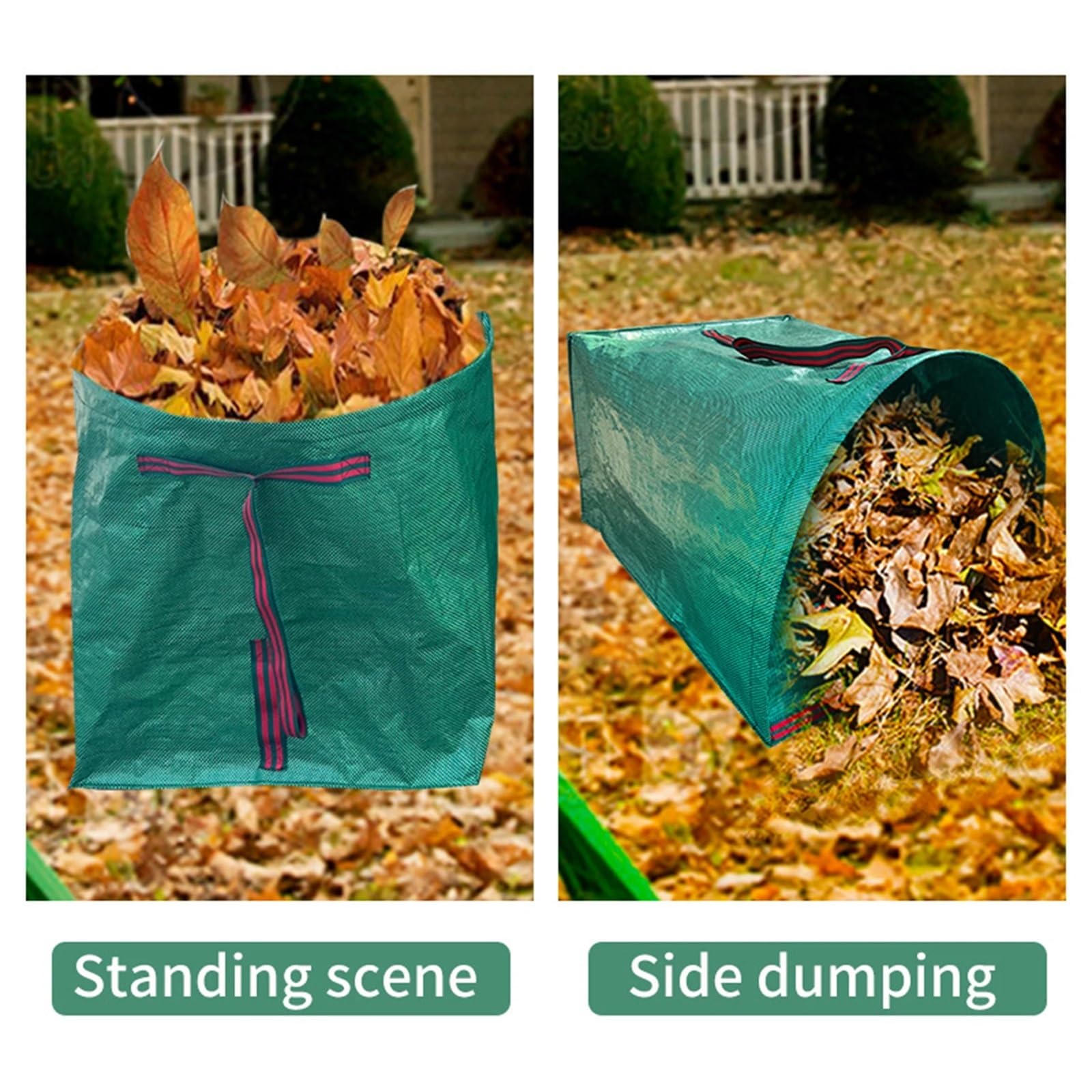 Bolsas Para Residuos De Jardín Bolsa for recoger hojas de jardín con asas, ideal for patio, césped y camping(150L)