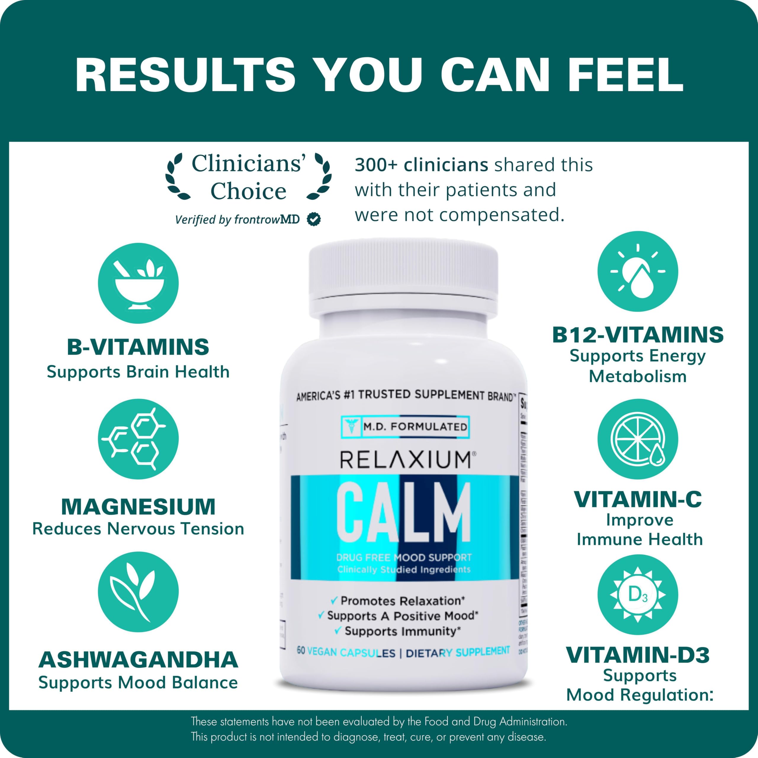 Relaxium Calm, Stress & Mood Support Supplement, Ashwagandha, 5-HTP, 60ct — Amazon image 7