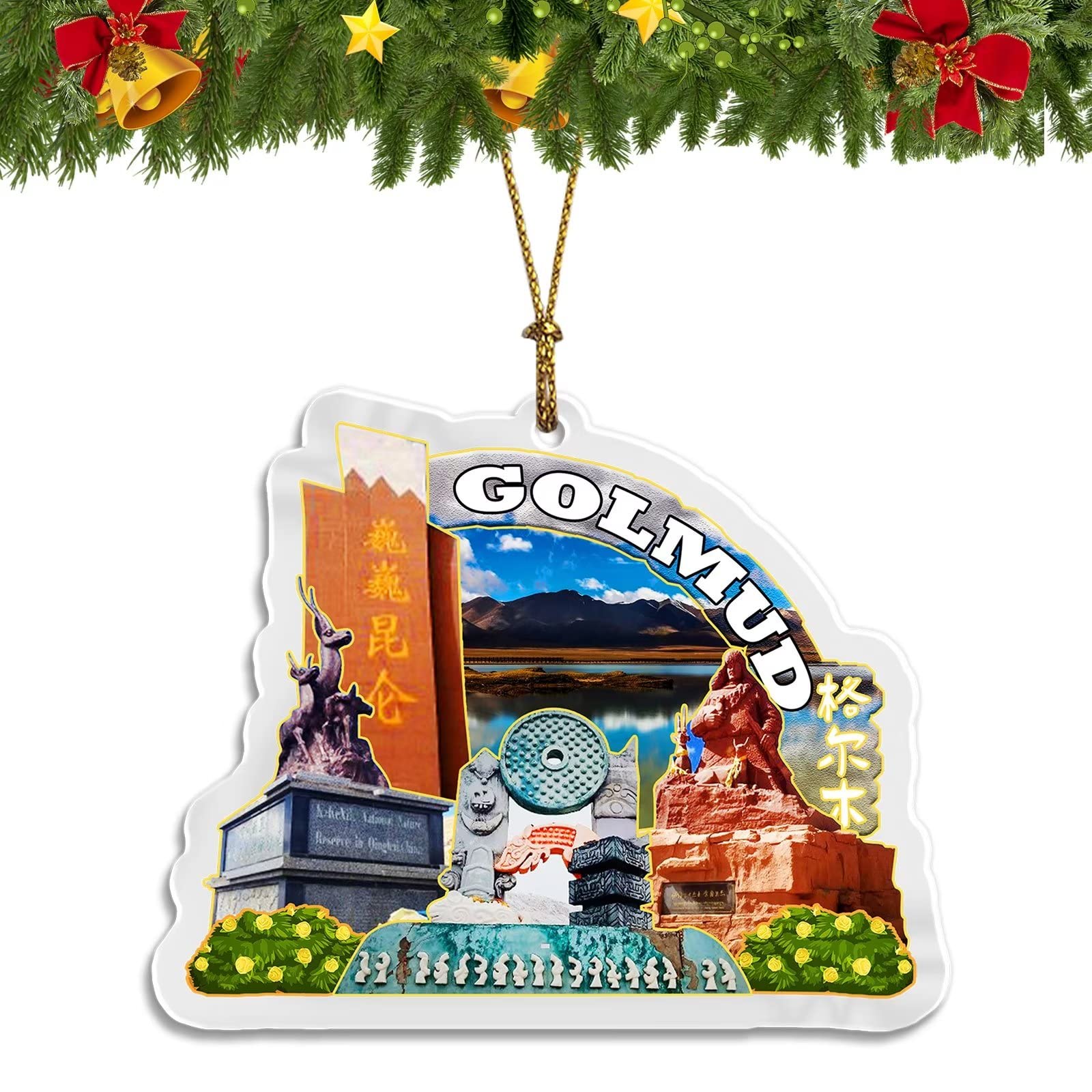 China Golmud Christmas Ornament Acrylic Christmas Tree Pendant Decorations Classic Travel Souvenir Gift Collection -610