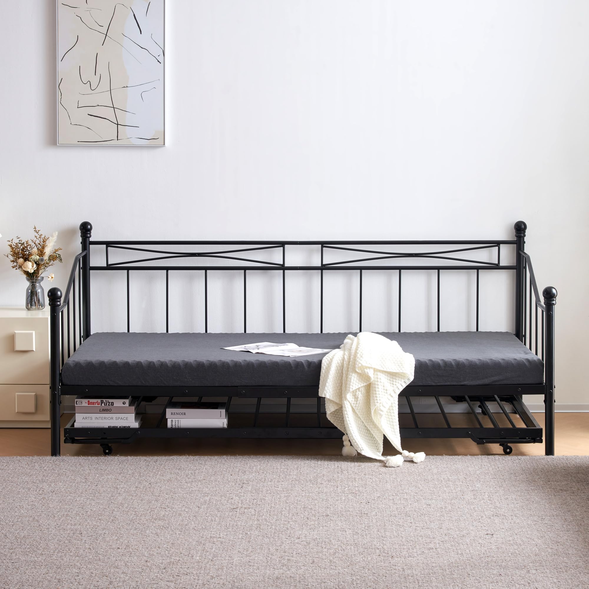 Amazon｜デイベッド パイプベッド ベッドフレーム ソファーベッド 下  