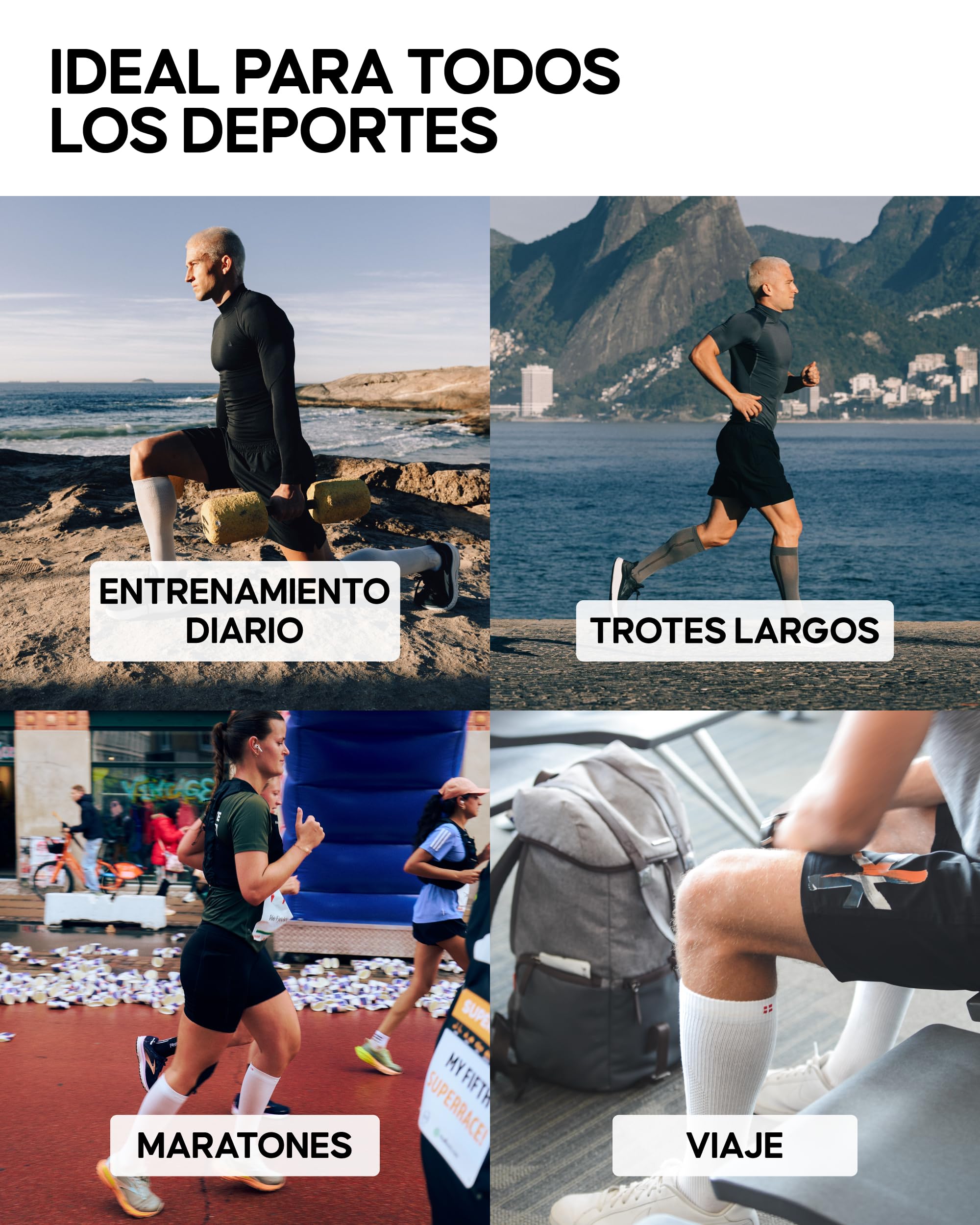 DANISH ENDURANCE Manga de Compresión Premium, 1 o 3 Pack, Negro, L