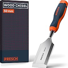 Presch Wood Chisel 50mm - Perfectly Polished for immediate use - for Professionals with 25° Angle - Robust Metal Impact Cap for Long-Lasting use - Ergonomic Handle for a Secure Hold