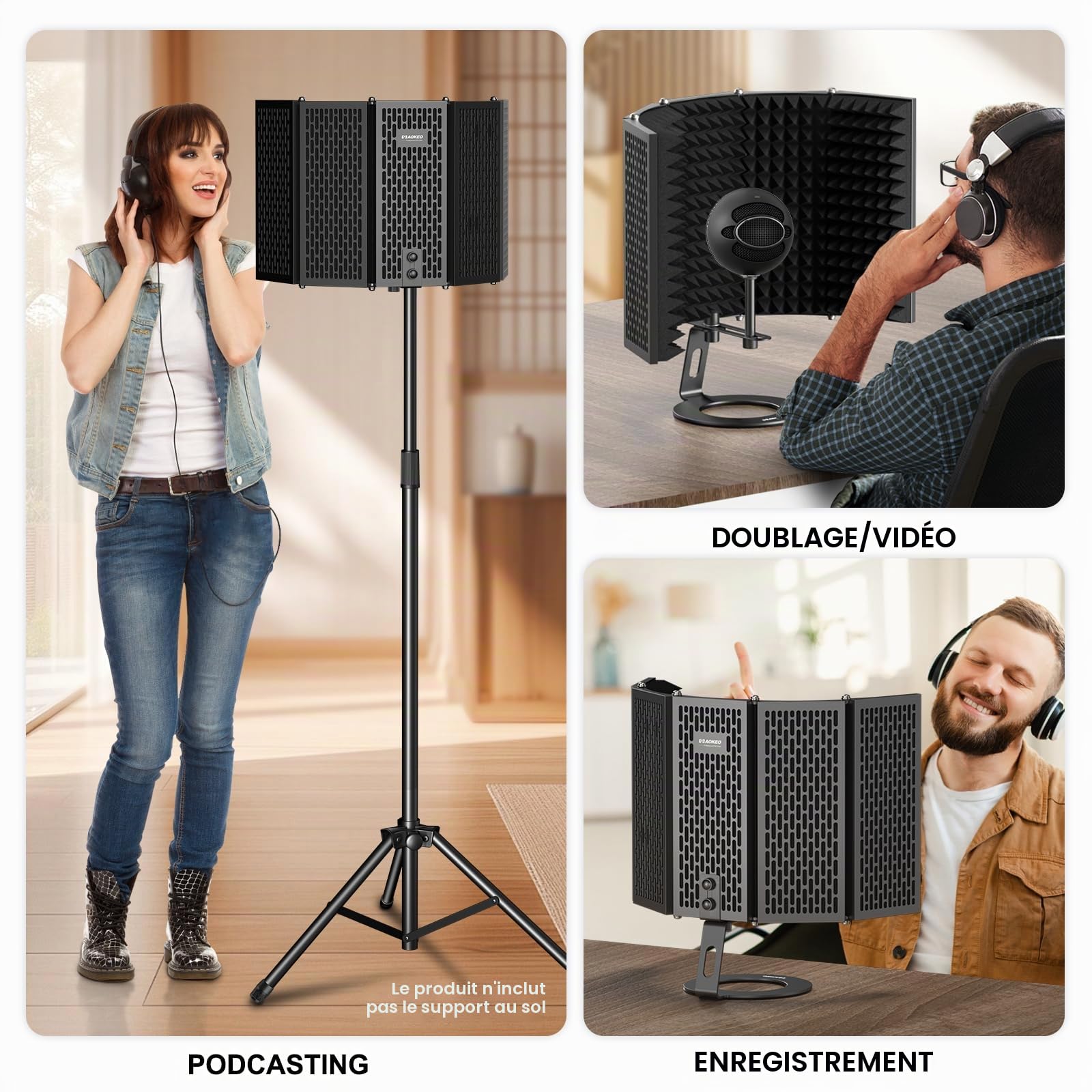 Aokeo Filtre Anti-Pop pour Microphone d'enregistrement Studio Mousse absorbante Haute densité utilisée pour filtrer(AO-505)