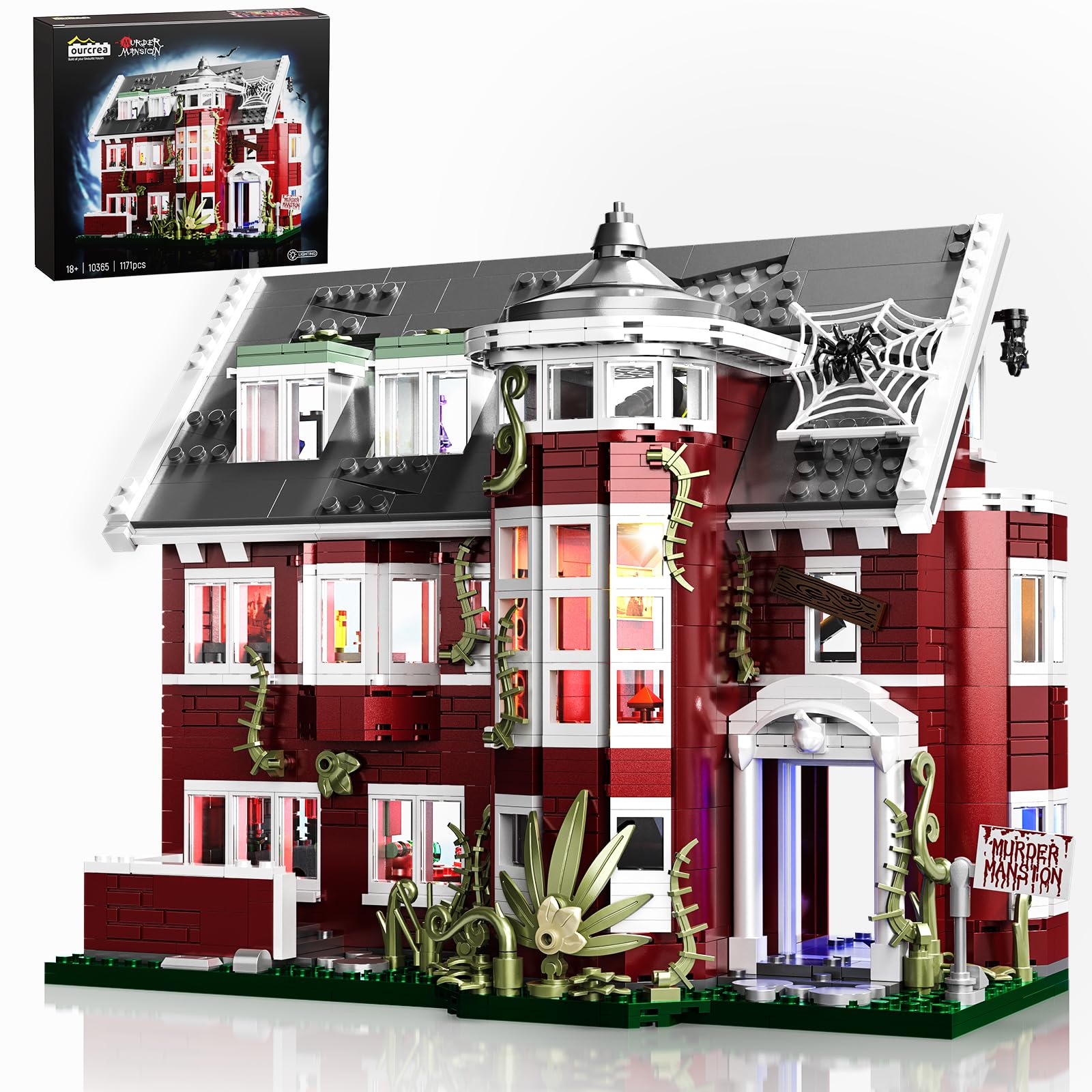 ZIQILIGHTING Horror Story House Building Set, America Horror Movie Haunted House Collectible Toy, For Fans, 14+ Kids and Adult (1171PCS)