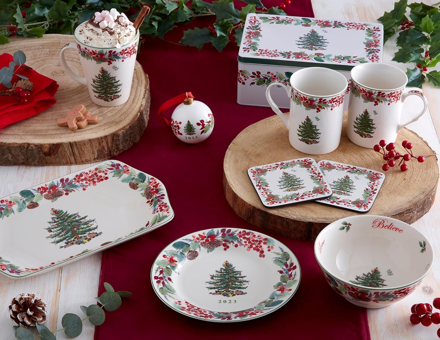 Christmas Tree 14-Inch Rectangular Sandwich Tray, Porcelain Serving Platter f Christmas Tree 14-Inch Rectangular Sandwich Tray, Porcelain Serving Platter f