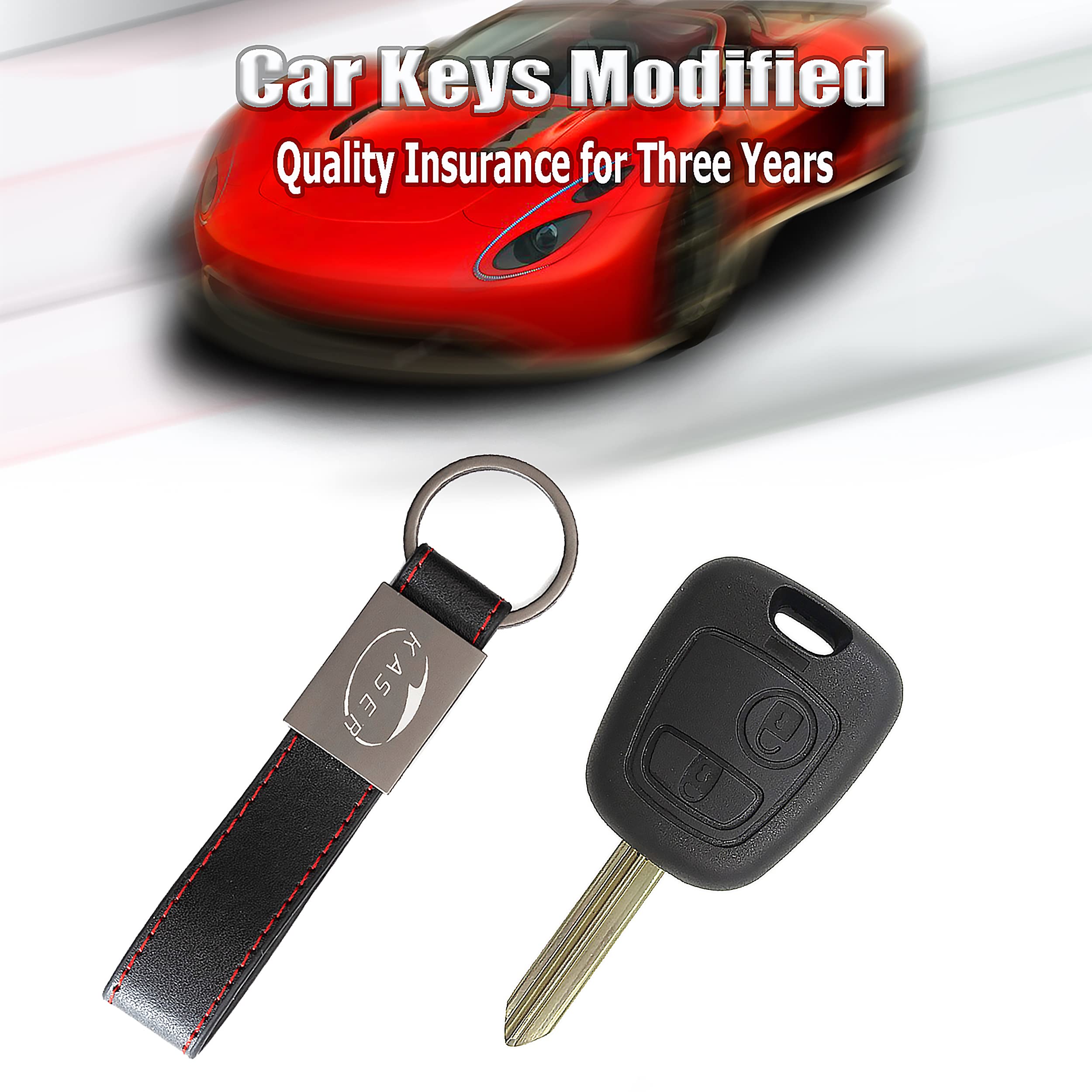 Guscio Telecomando Per Citroen C1 C2 C3 C4 C5 - Con Portachiavi In Pelle, Solo Scocca Esterna - Foto 13