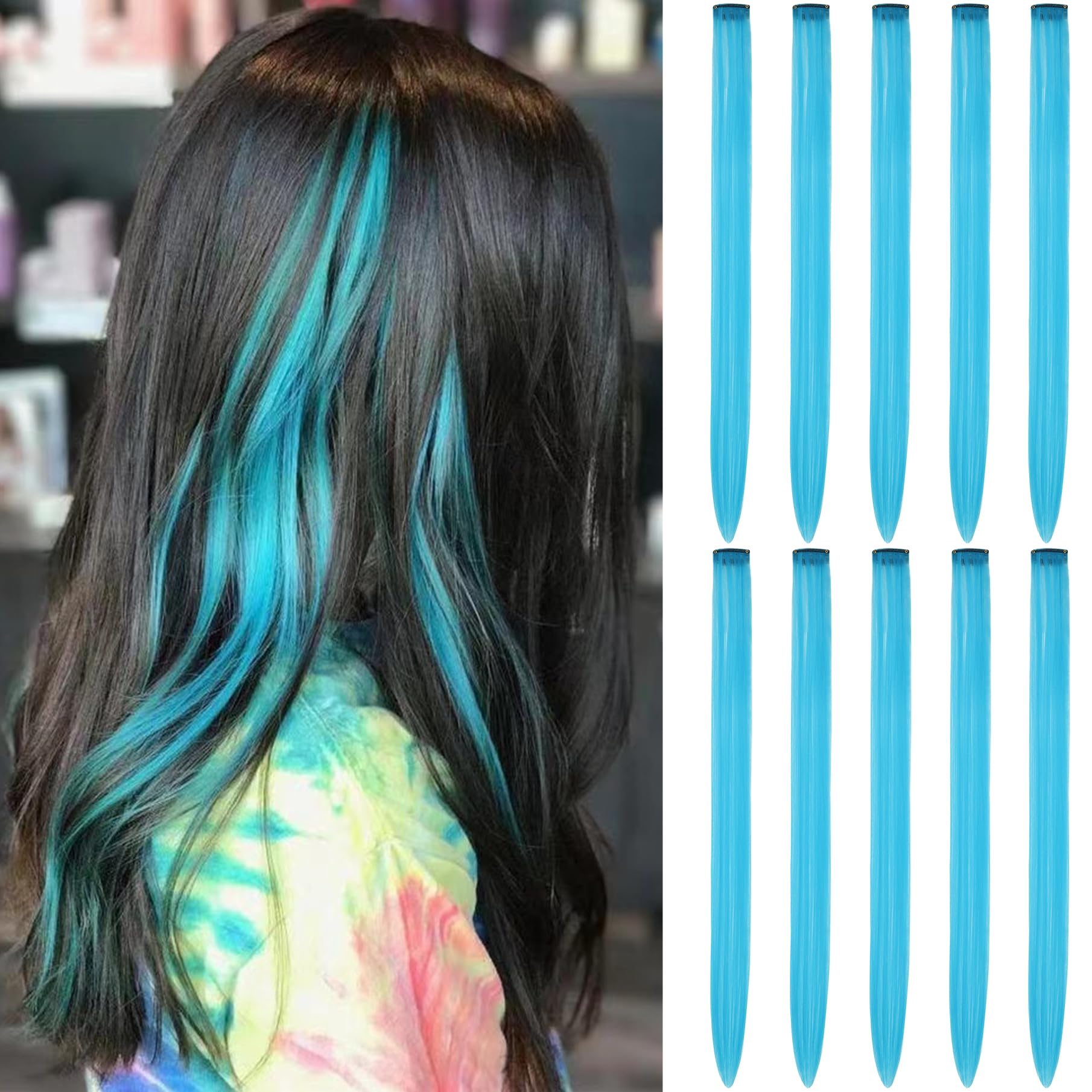 Amazon.com : RINBOOOL Colored Hair Extensions Clip In for  display picture 1