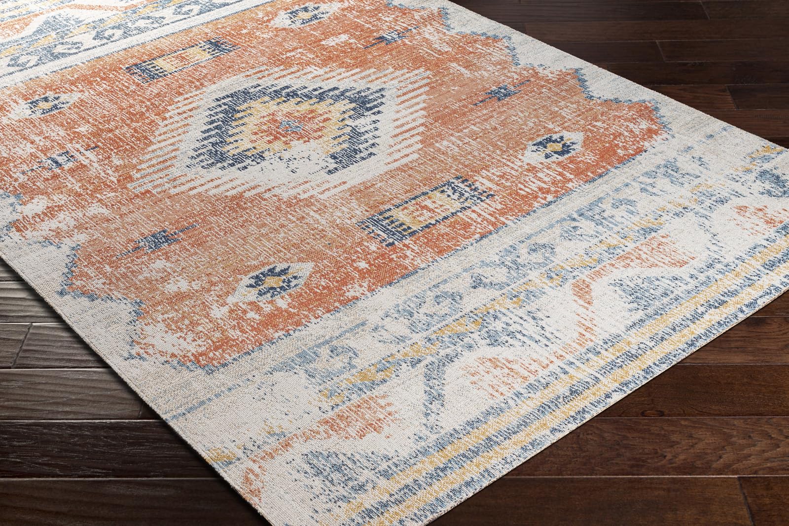Livabliss Nawel Lusaka Tapis d’extérieur 200x275 cm – Rouille, Bleu, Bohème