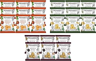 Primadeli - Taste Adventure - Tomato & Oregano Bites, Truffle Bites, Rosemary Bites - Vegan - (Variety Box) - 25g x 24 bags