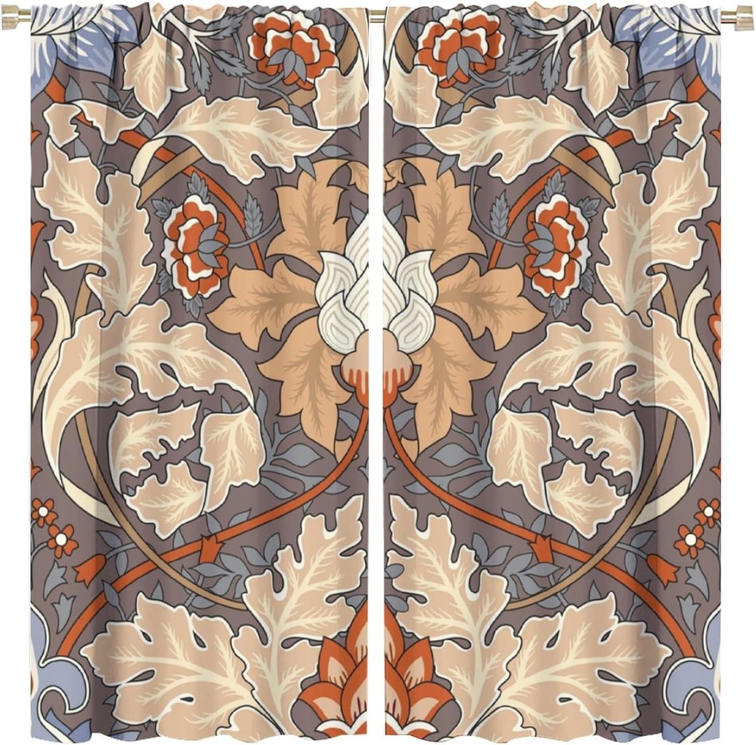 Rideaux occultants pour chambre et salon motif fleurs botaniques