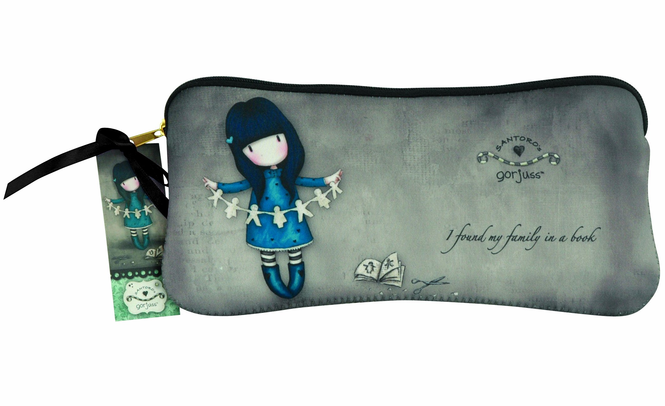 Gorjuss Neoprene Zippered Pencil/Cosmetic Case, Family in a Book (GJ27103)