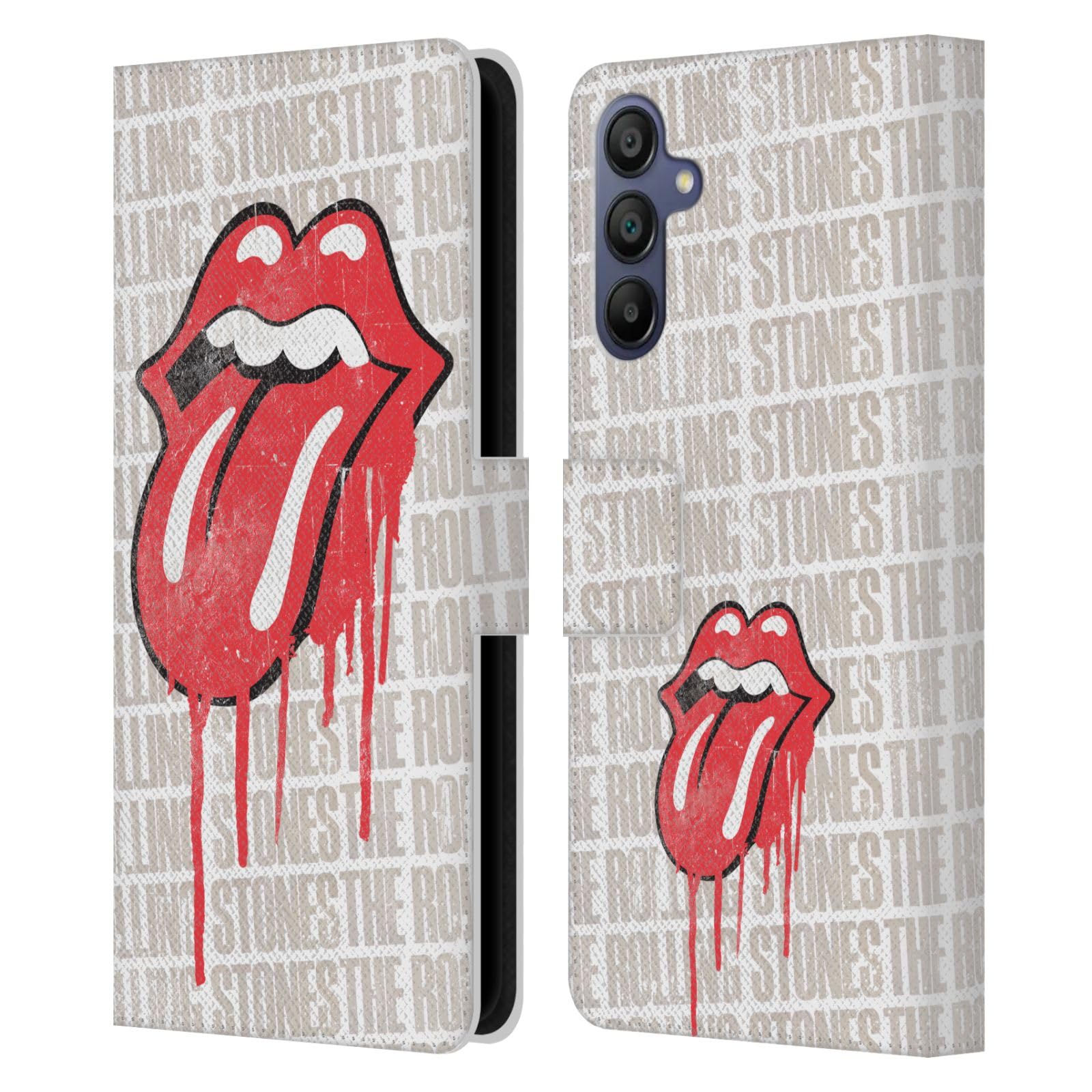 Carcasa Samsung Galaxy A15 de cuero tipo libro The Rolling Stones acabado premium elegante 7