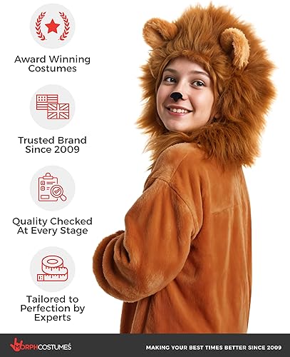 Miniatura 4 de Morph Disfraz de león de lujo para niños, disfraz de melena de león, disfraz de Halloween para niños, niñas y niños pequeños