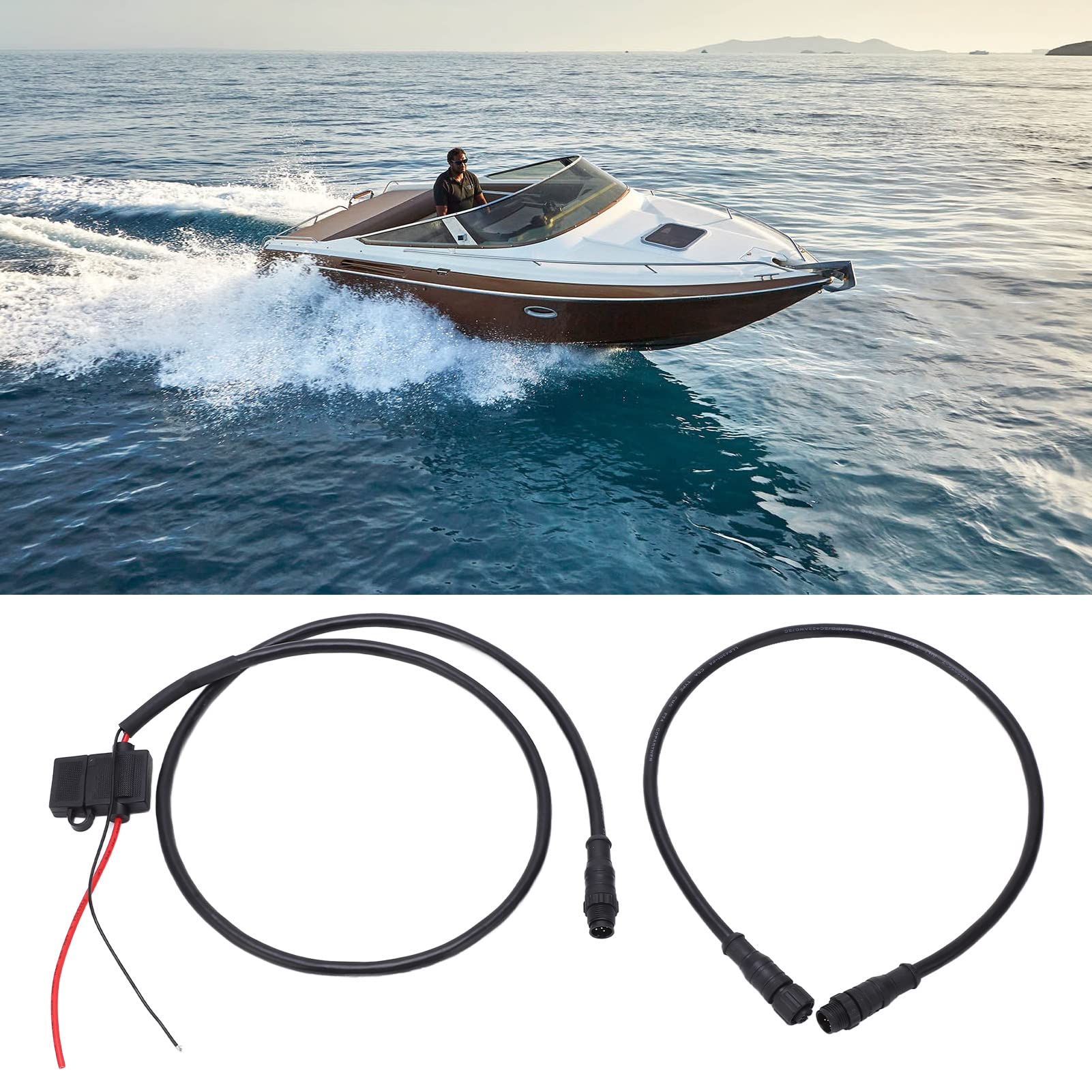 Pour Kit de Démarrage NMEA 2000, Marine Pour Kit de Démarrage NMEA 2000 Câble D'alimentation 1 M avec Fusible Mâle Femelle Terminator T Connecteur Pour Réseaux Lowrance