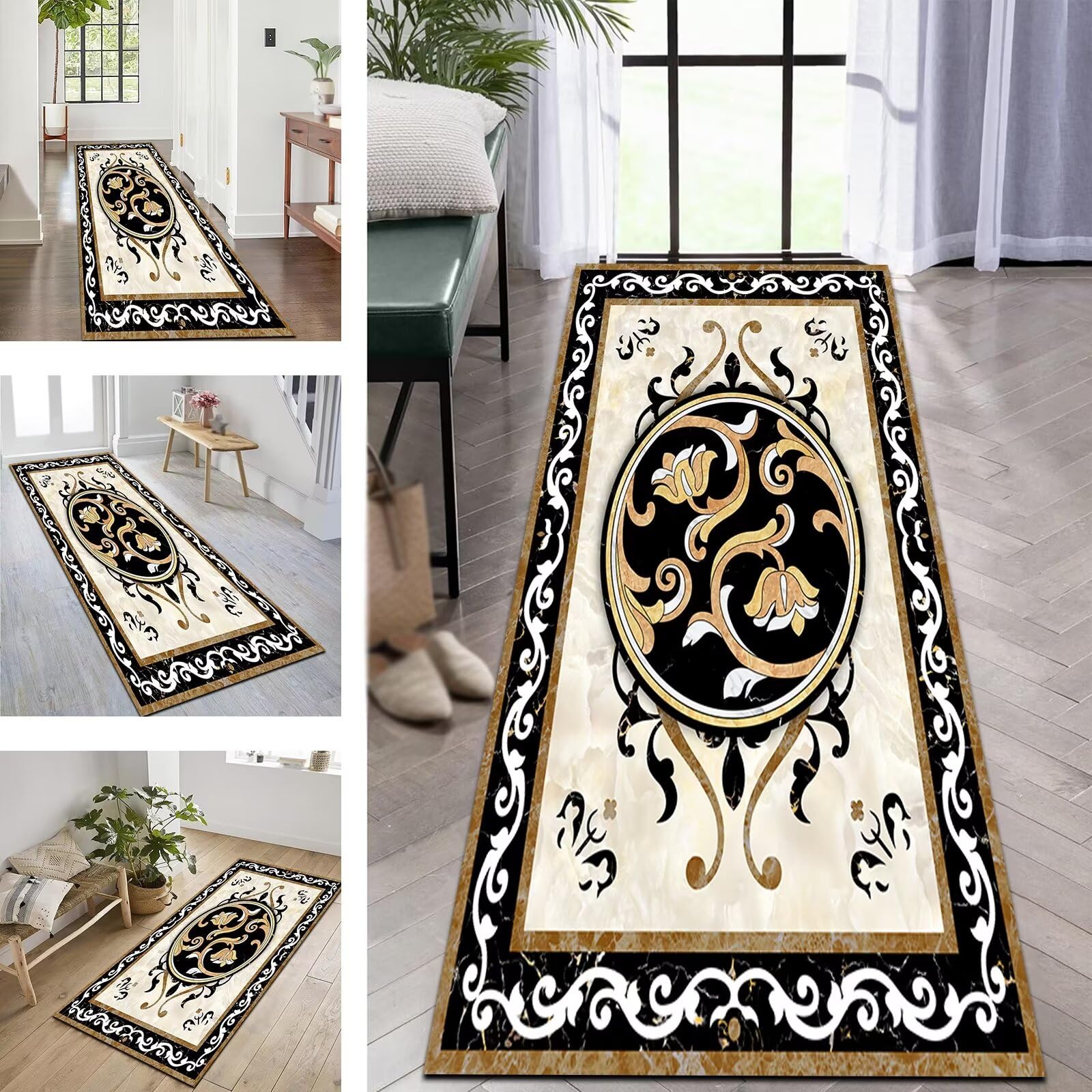 Tapis de coureur couloir antidérapant 70x350cm lavable cuisine salon