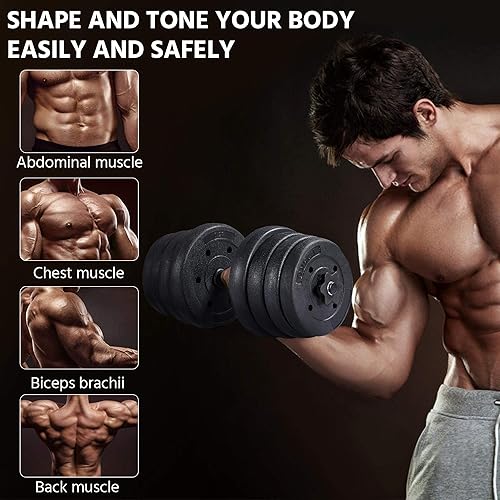 Miniatura 2 de Yaheetech Juego de mancuernas ajustables de 66 libras para ejercicio y fitness par de mancuernas de levantamiento de pesas para gimnasio en casa