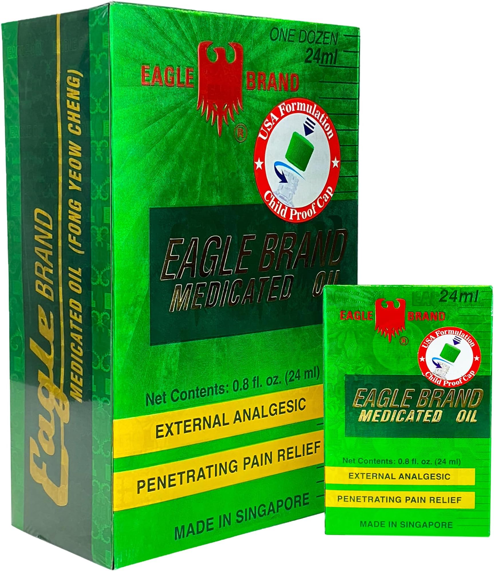 Eagle Brand Natural Medicated Oil, Includes 12 Individual 0.8oz. Bottles