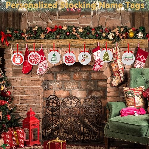 Miniatura 5 de 10 adornos de sublimación en blanco redondo blanco de cerámica para sublimación, adorno de Navidad 2025, círculo a granel, adornos en blanco de