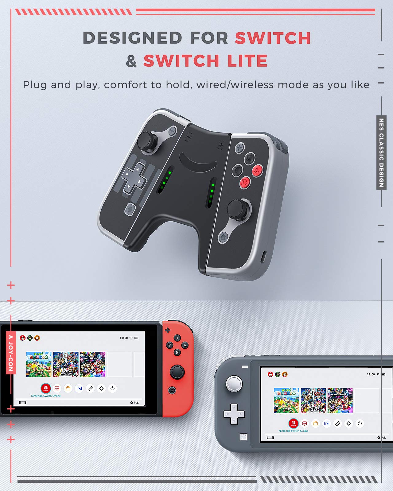 Vivefox Joy Pad Controller for Switch/Switch OLED, Replacement for