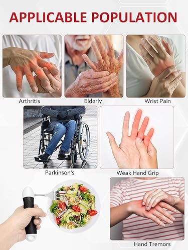 Miniatura 4 de Utensilios adaptados, cubiertos con peso para temblores de manos, juego especial de cuchara y tenedor, agarre débil y ayuda para discapacitados y