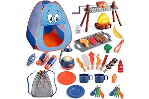 Kids Camping Set with Tent for 2 Toddlers - Indoor Outdoor Pretend...