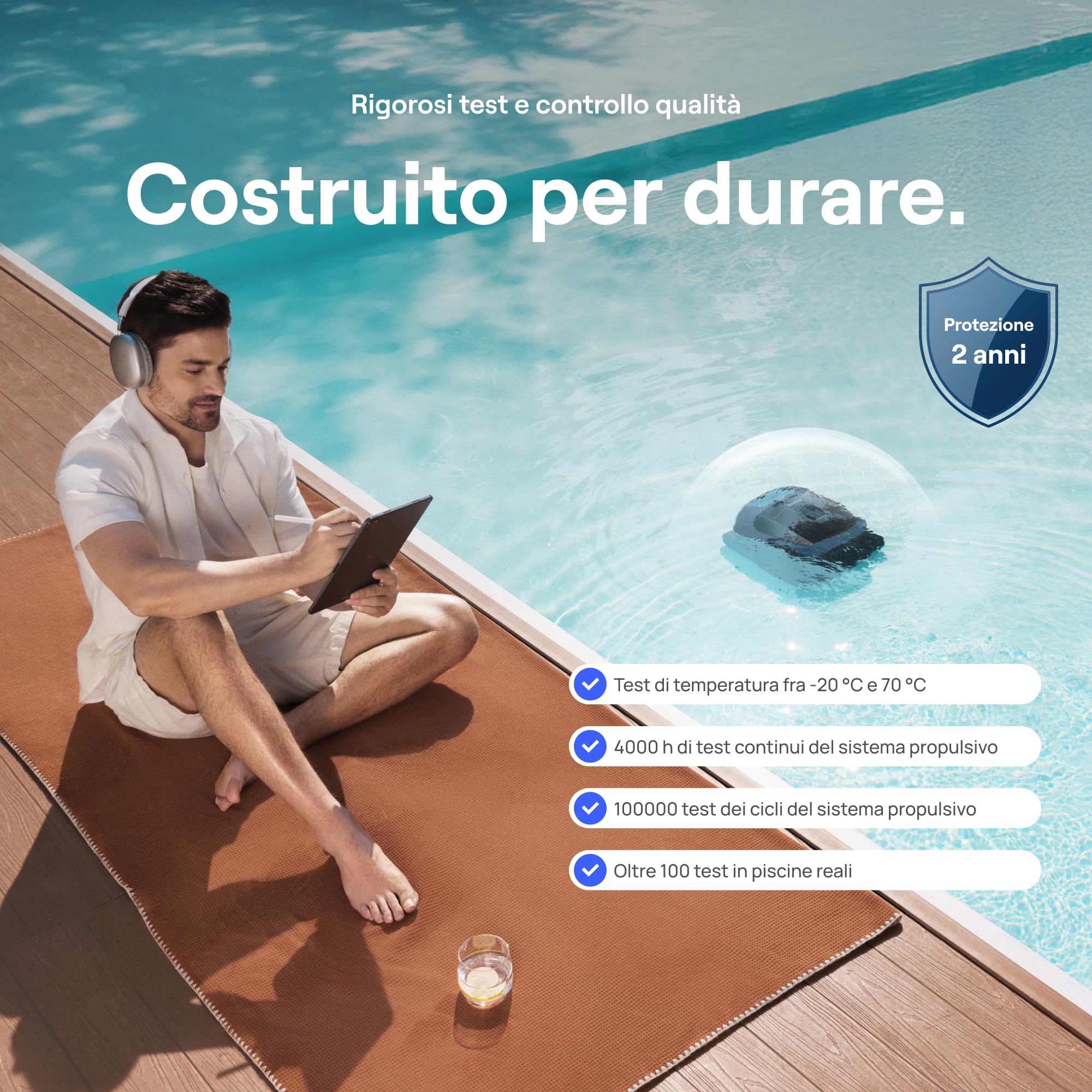 Beatbot Sora 30 Robot Piscina pareti e Fondo, Linea d'Acqua,Blu prussiano | Pareti e Fondo, Linea d'Acqua,Piattaforme,Robot Piscina Senza Fili,Parcheggio in Superficie, App, Filtrazione ultrafine, 5L