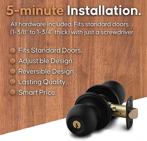 Vista 80 de Copper Creek BK2090SS - Pomo para puerta de bola, función simulada, paquete de 2, en acero inoxidable satinado