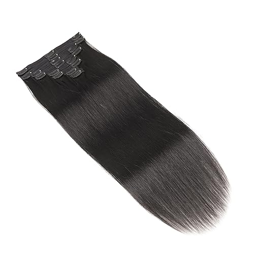 Miniatura 7 de Extensiones de cabello humano real con broches, para mujeres negras, 4.23 oz, cabello virgen brasileño 100% sin procesar, 14 pulgadas, extensiones