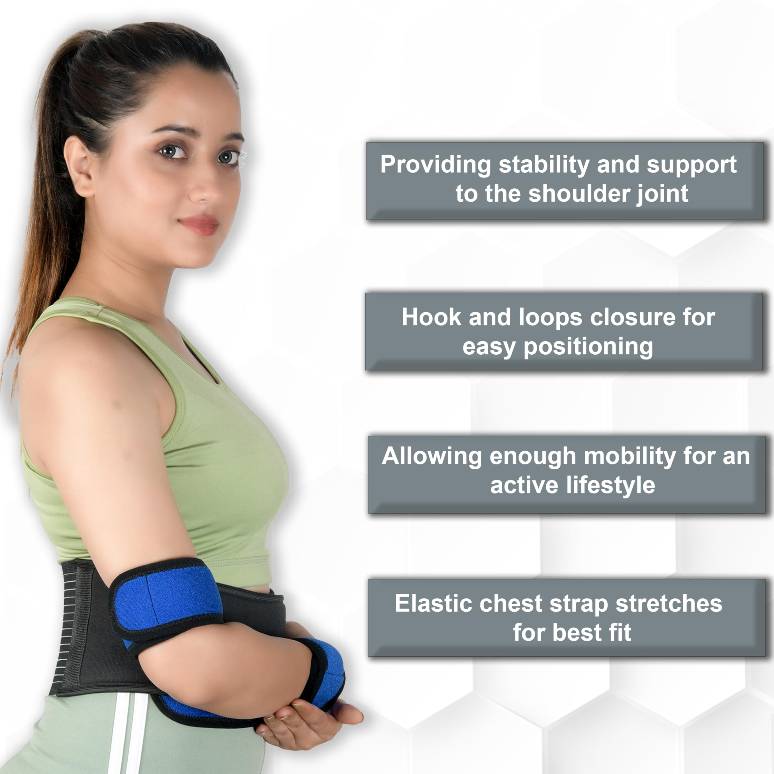 Wonder Care Wegfahrsperre, Armschlinge, elastische Bandage für Schlüsselbein, Kragen, Knochenluxation, Subluxation, Schulterstabilisator, Kompressionsbandage nach Rotatorenmanschetten-Operationen