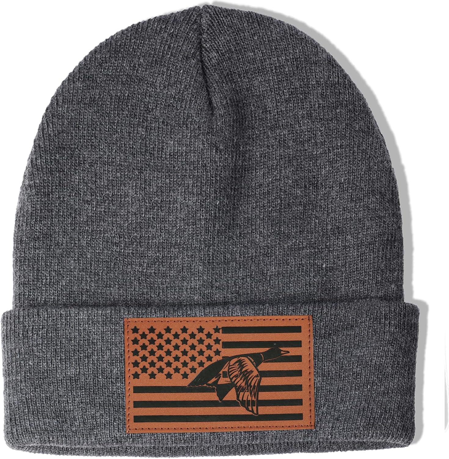 Ameican Flag Hunting Fishing Gifts Beanie Hat for Men Grandpa Dad Husband Hunters Deer Duck Retirement Gifts Gear Stuff