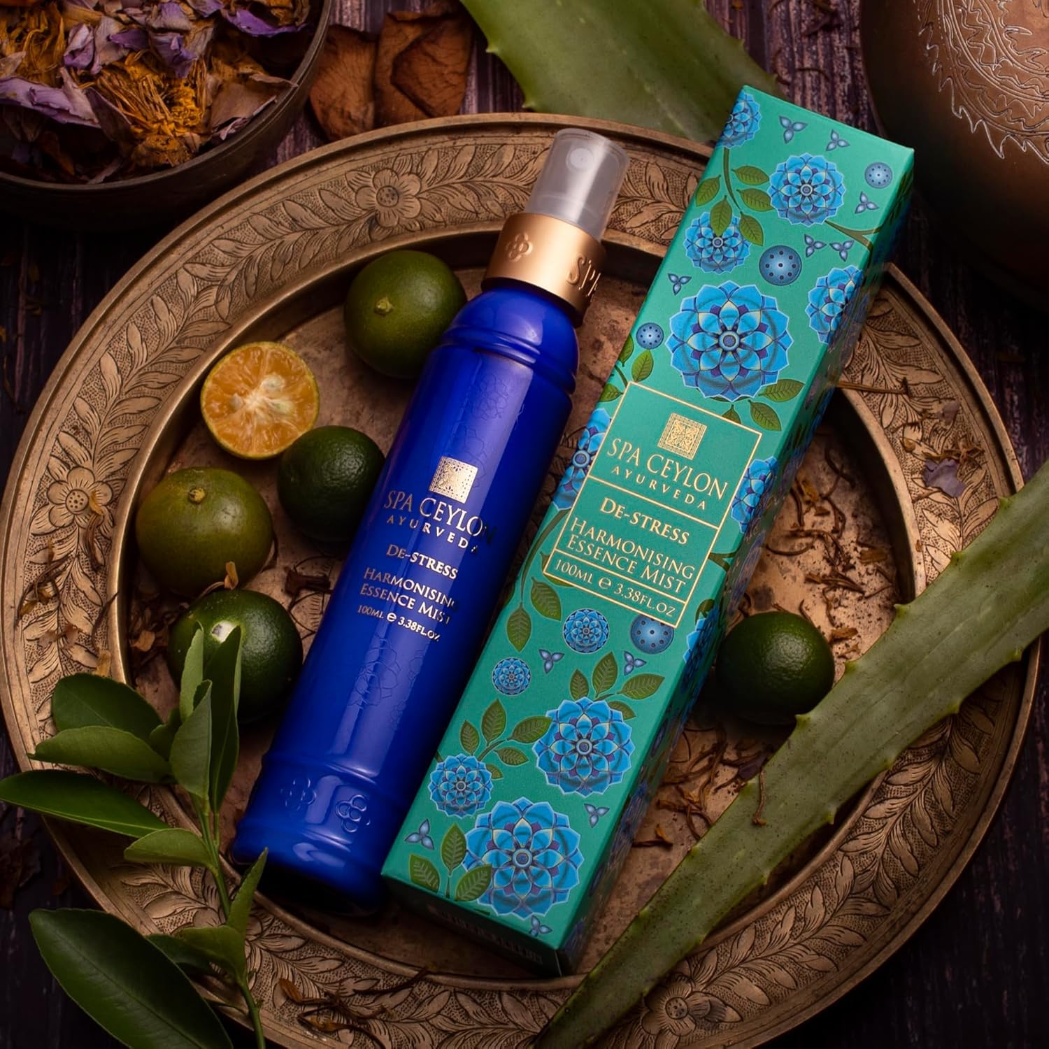 SPA CEYLON De-Stress Harmonising Essence Mist, 100 ml ayurvedisches Körperspray mit Lavendel, Ylang-Ylang und Bergamotte, beruhigend und harmonisierend, für Körper und Sinne