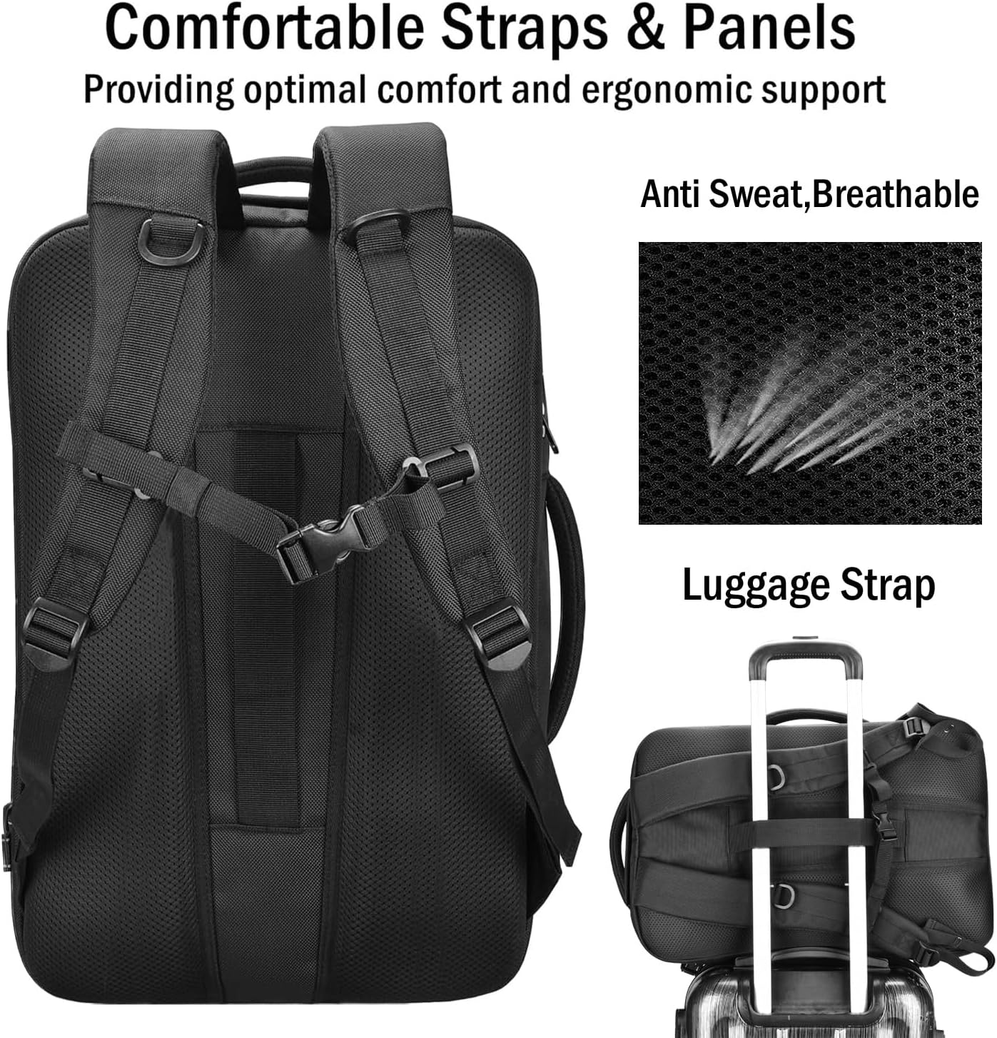 Travel Backpack 40L, TSA Friendly Airline Flight Approved Carry On Laptop Backpacks Lightweight Business Knapsack,Large Capacity Rucksack,Weekender Bag Daypack,Fits 17.3 Inch Laptop - Image 9